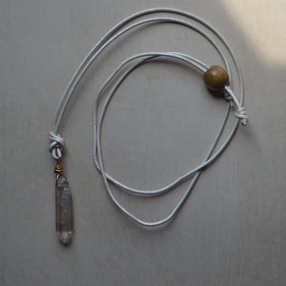 Jewelry - Clear Quartz Leather Necklace